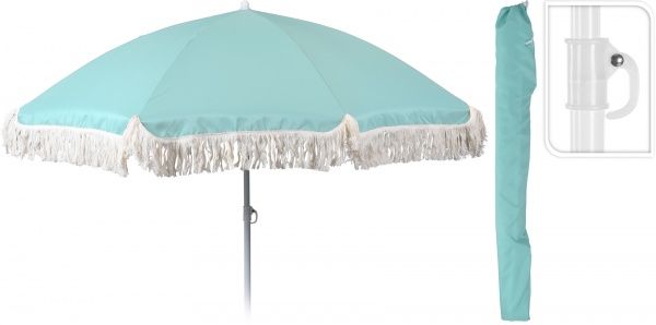 Зонт пляжный с бахромой 176 см зеленый