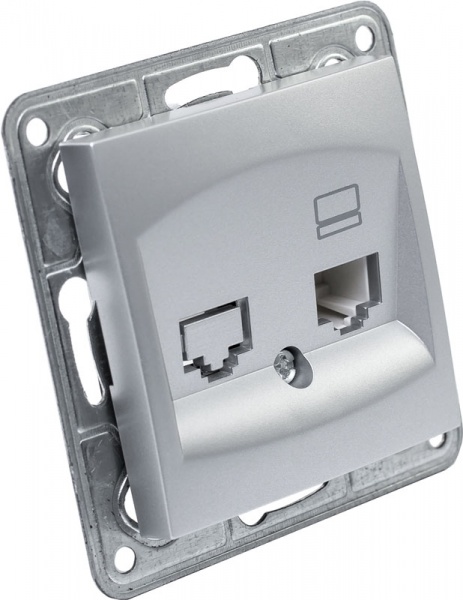 Розетка компьютерная LXL Tesla TLXL3615A серебристый 8536699090