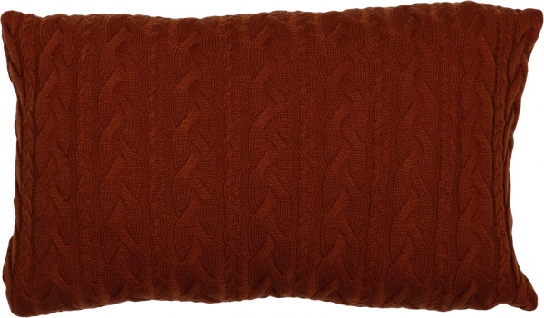 Подушка вязаная Коса 30x45 см кирпичный 