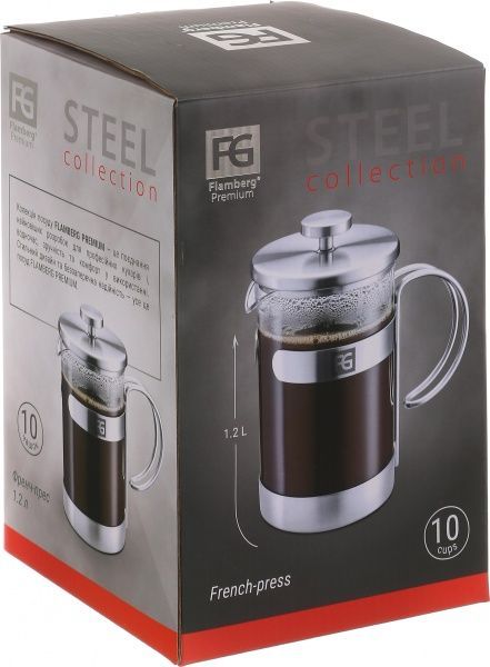 Френч-прес Steel 1,2 л EB-CP1000A-G Flamberg Premium