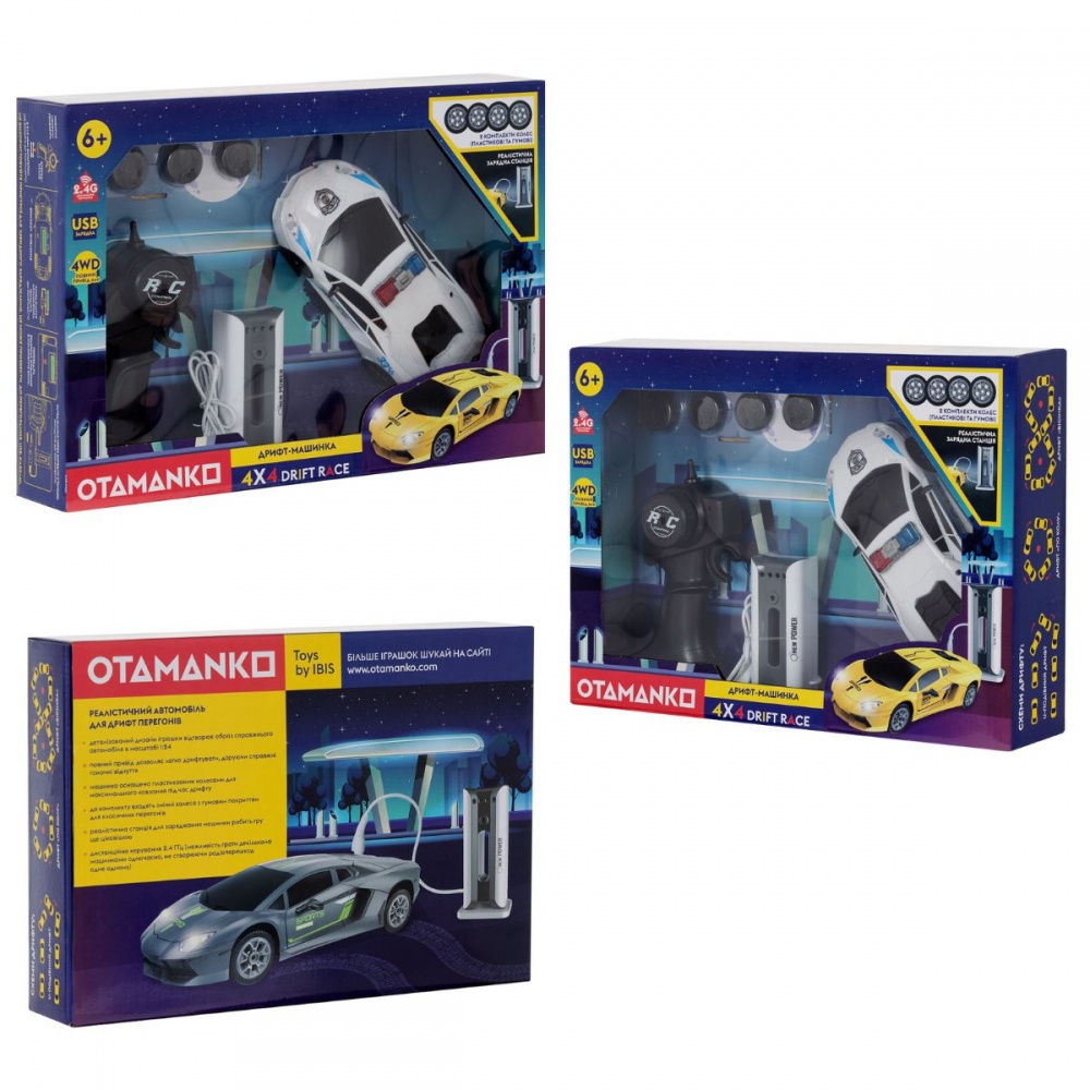 Игрушка на радиоуправлении OTAMANKO Дрифт-машинка 4x4 Drift Race белая 1:24 532.02.40