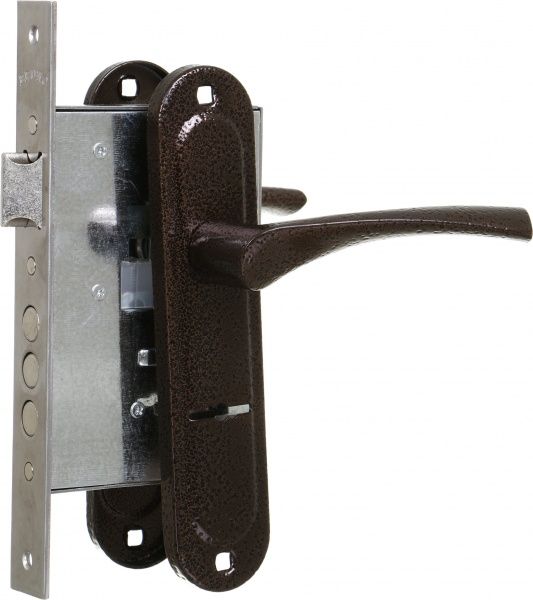 Замок врезной с ручками Bruno BR-55 сувальдный 55 мм коричневый