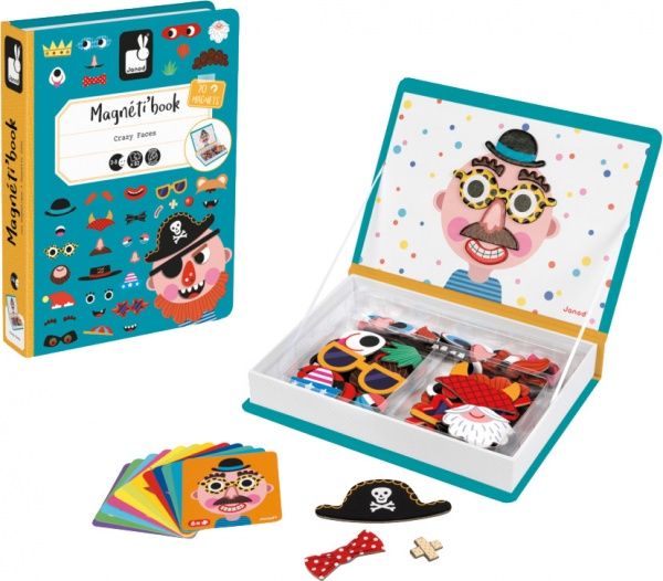 Игра настольная Janod Magneti'book Смешные лица (мальчик) J02716