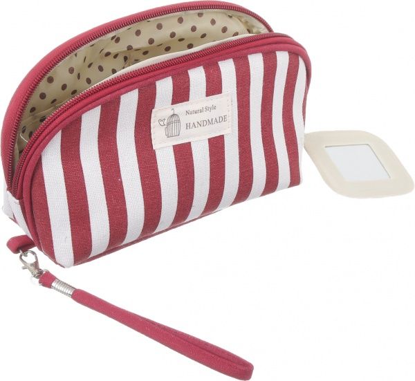 Косметичка Akcent Овал B5112 18х12 см белый с красным 