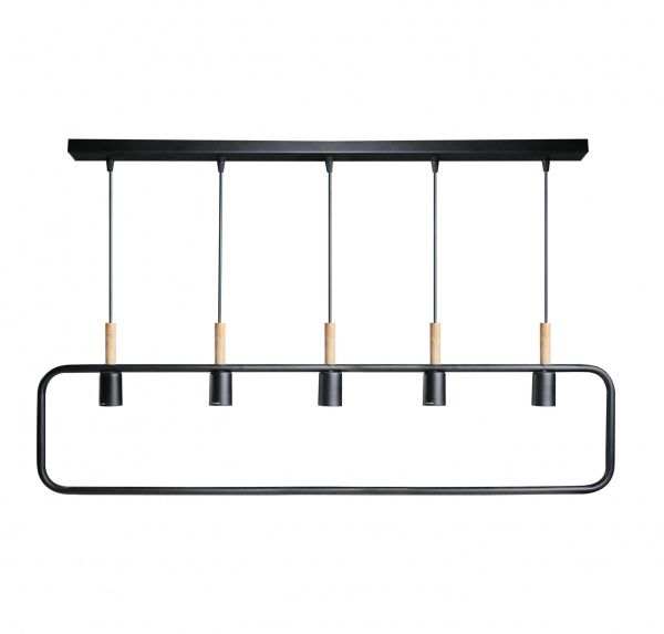 Підвіс Светкомплект Loft RL 5x40 Вт E27 чорний/дерево 