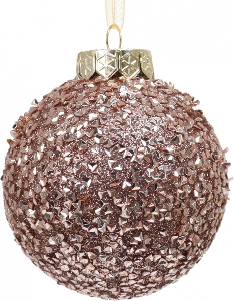 Елочная игрушка в форме шара с пайетками и блестками 8 см CAA126690 
