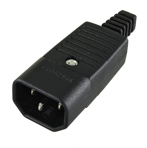 Вилка силовая с заземлением Profix черный 1-0714С