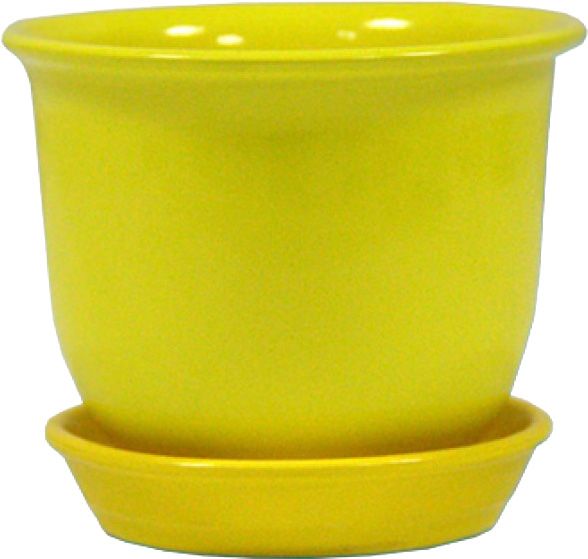 Горщик керамічний Оріана-Запоріжкераміка Класик глянець круглий 0,5л жовтий 