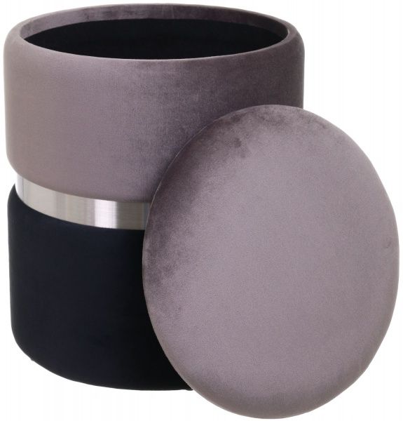 Скриня-пуф Bernard 31,5х31,5х38 см сіро-чорний 