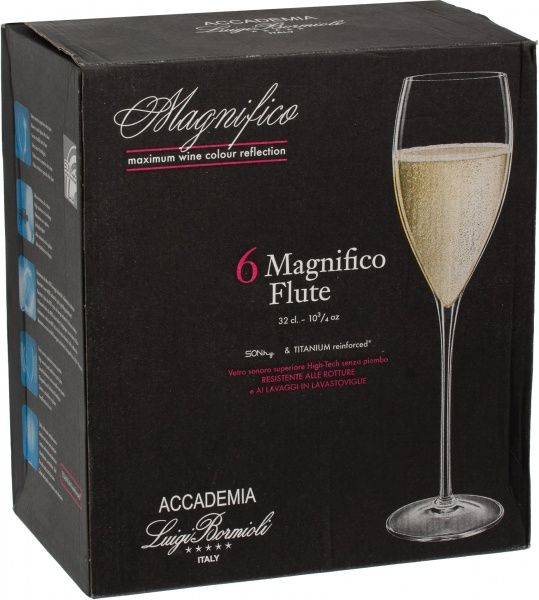 Набір бокалів для шампанського Magnifico 320 мл 6 шт. Luigi Bormioli
