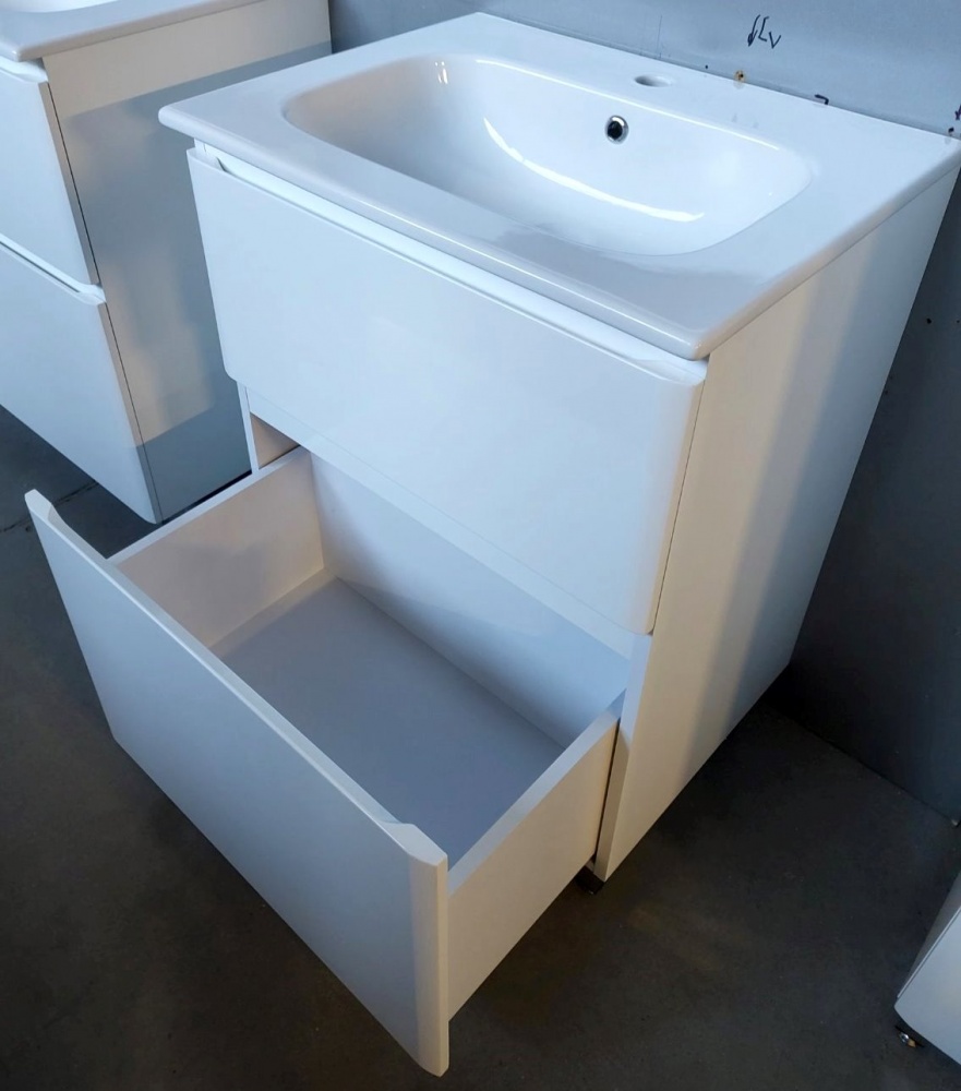 Тумба напольная ЮВЕНТА Ester - 60 белый с умывальником