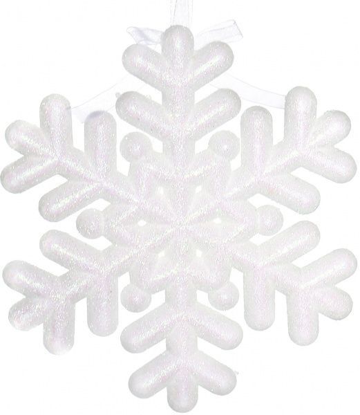 Декорація новорічна Сніжинка 20 см SDK3037W+1 