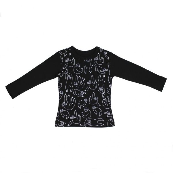 Футболка з довгим рукавом Danaya р.86 чорний із малюнком ШЯ19-20 