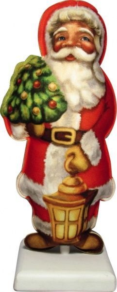 Украшение новогоднее на подставке Дед Мороз с елкой 30 см 