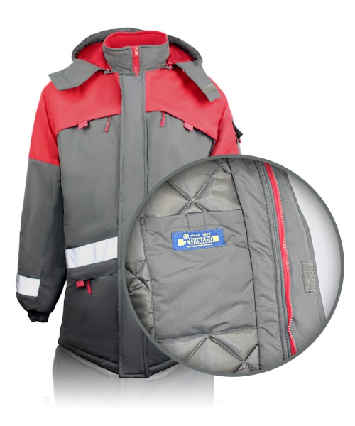 Куртка робоча Торнадо Грей р. 56-58 зріст 5-6 03078-112-116_(182-188) сірий із червоними вставками