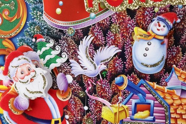 Наклейка на стекло новогодняя елка 41,5x30,5 см