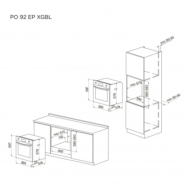 Духова шафа Pyramida PO 92 EP XGBL