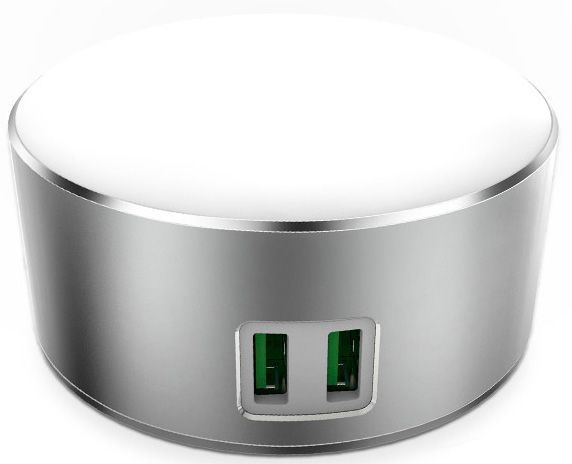 Ночник ColorWay Charger CW-CHL22A 2xUSB LED 0,2 Вт серый 