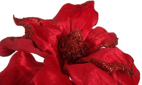 Декорація новорічна Магнолія 25 см червоний