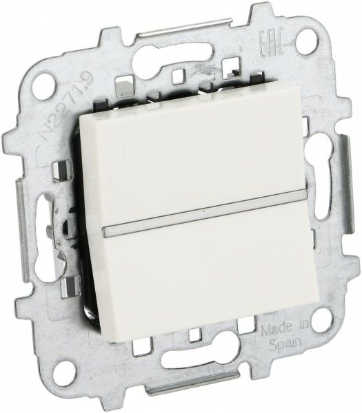 Вимикач прохідний одноклавішний ABB Zenit без підсвітки 10 А 230В IP20 білий N2202 BL Z