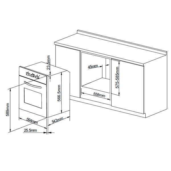 Духовой шкаф электрический Pyramida F 42 M black