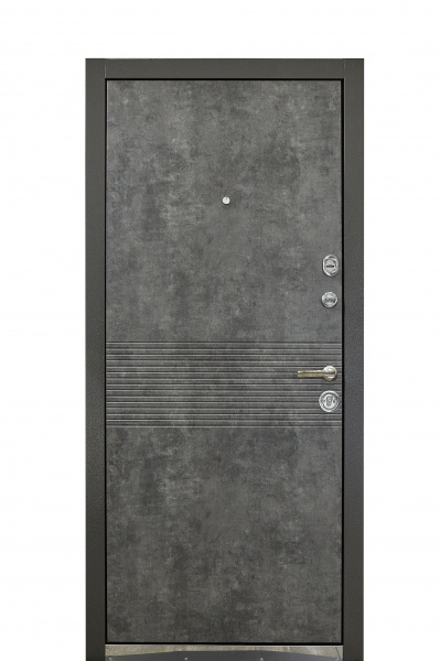 Двері вхідні Міністерство дверей КУ-Орнамент мармур темний 2050x960 мм праві