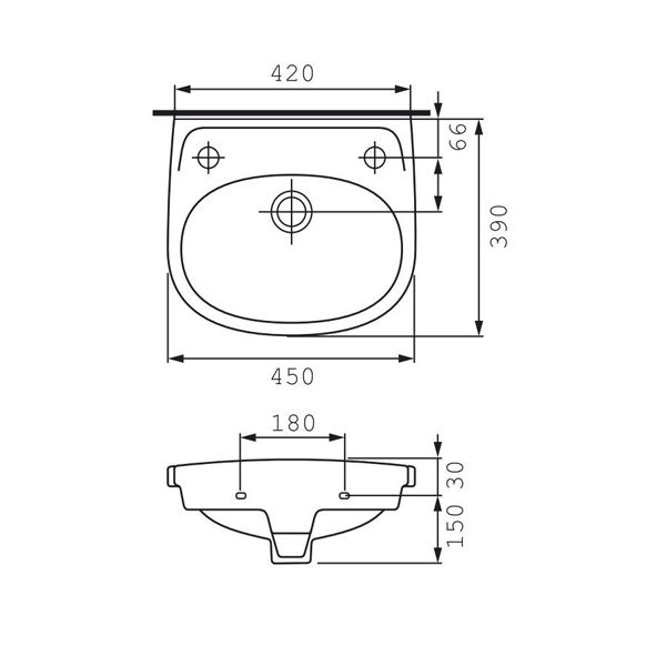 Умывальник Cersanit Eko 45 00214