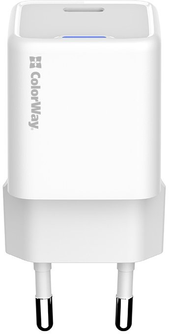 Сетевое зарядное устройство ColorWay GaN Mini 35W PD Port PPS USB-C белый (CW-CHS056PD-WT)
