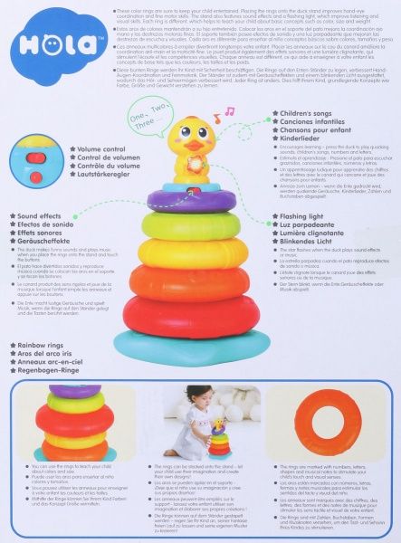 Игрушка музыкальная пирамидка уточка ODT009175