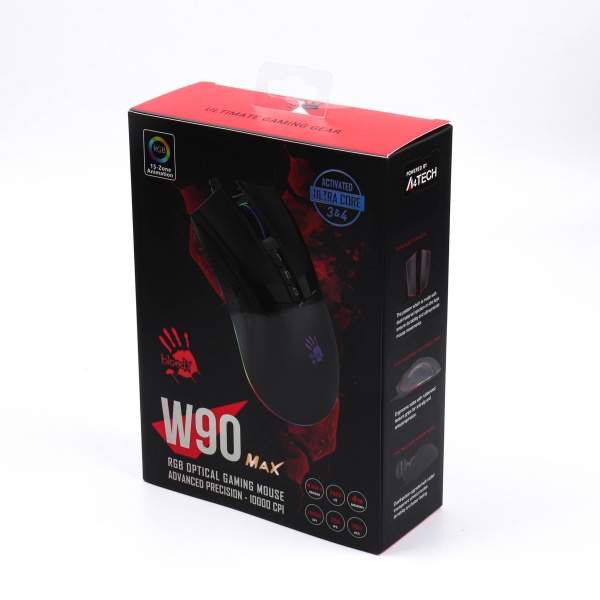 Мышка A4Tech W90 Max Bloody (Stone black) Activated RGB 