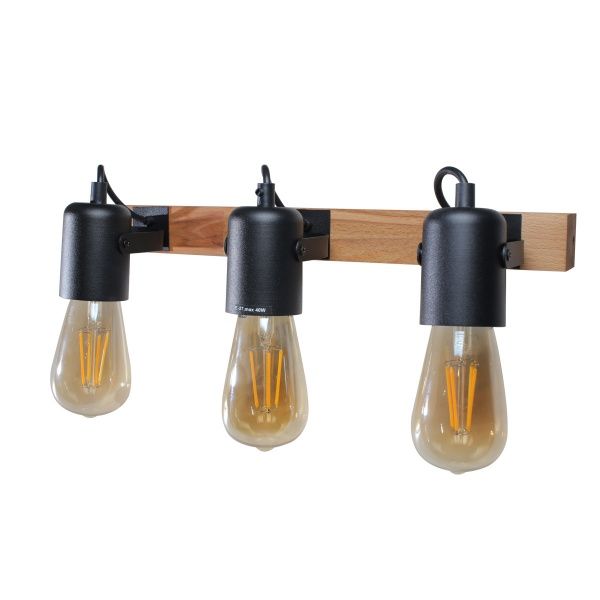 Спот Светкомплект WD 4014 3x40 Вт E27 черный/дерево 