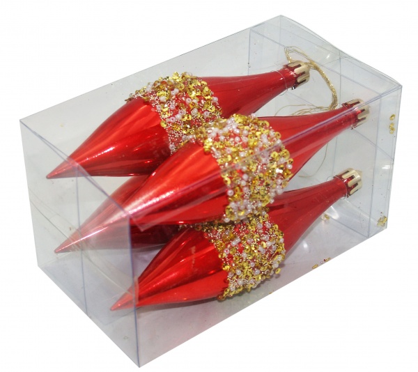 Набір ялинкових іграшок Jucik Бурулька 15 см SYQB-012025