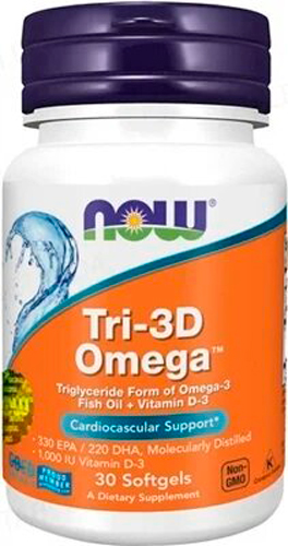 Омега 3 Now Foods Tri-3D 30 шт./уп. 