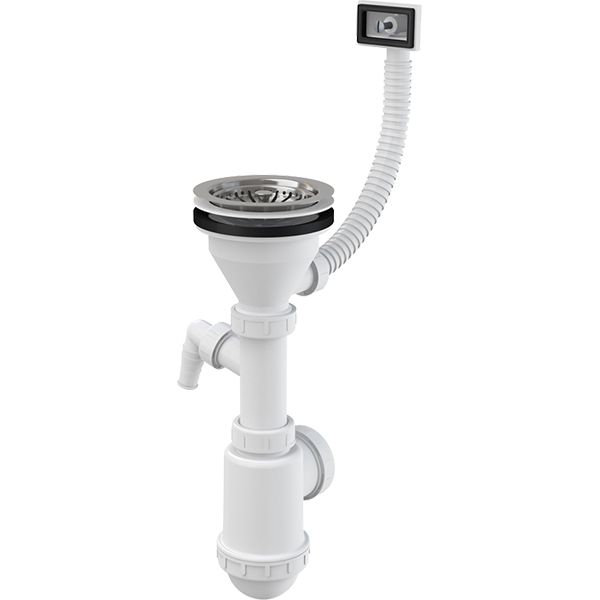 Сифон для кухонной мойки Alca Plast с гофропереливом и подводкой d50 / 40