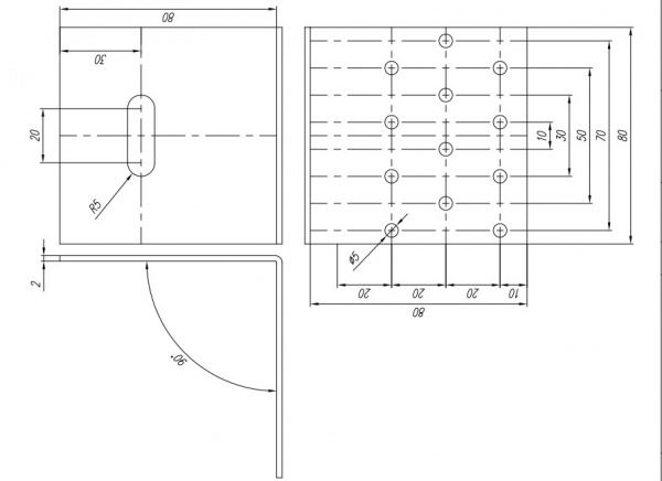 Кутник монтажний Domax рівносторонній 80x80x80 мм 2 мм KMR8