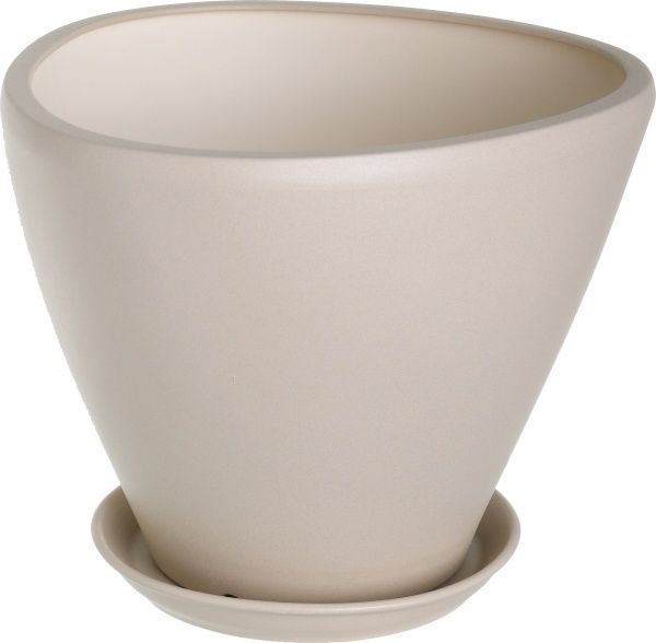 Горщик керамічний Оріана-Запоріжкераміка Тріумф №1 крихта трикутний 14л бежевий (063-1-022) 