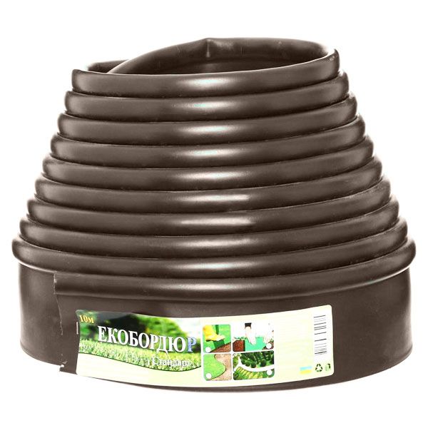 Бордюрная лента Экобордюр 1000x10,3 см коричневая