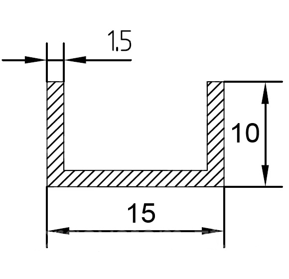 Швеллер Braz Line 15х10х1,5 мм