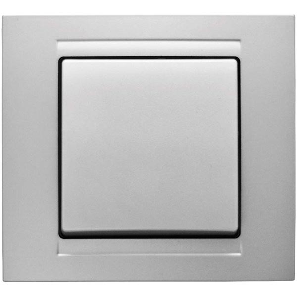 Выключатель одноклавишный Gunsan Moderna без подсветки 16 А 250В IP20 серебряный MD 29 15 101