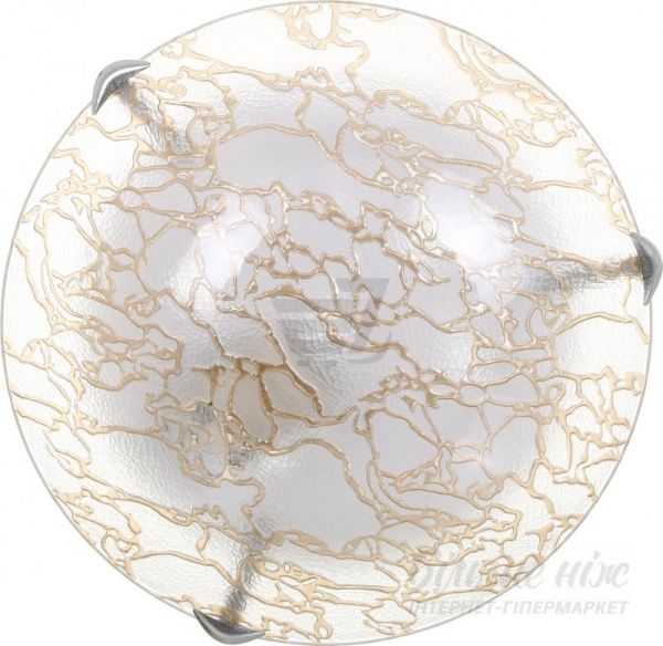 Світильник настінно-стельовий УТ Сяйво НПБ Мармур 4x60 Вт E27 білий/золото 5001 