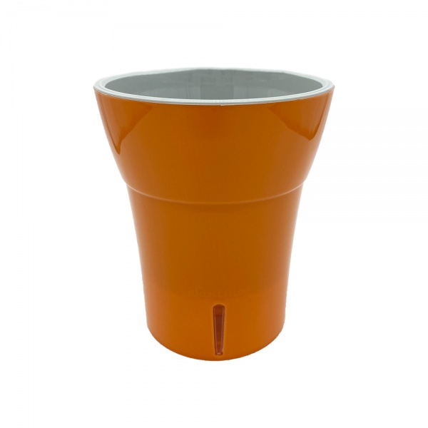 Вазон пластиковий Santino Dali-Dea круглий 2 л персиковий/сірий 