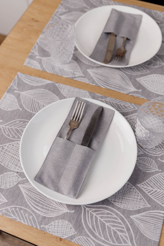 Серветка Прованс Листя 35x45 см сірий