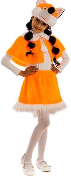 Костюм карнавальний КАРНАВАЛІЯ Лисичка р.122 помаранчевий із білим 89030 
