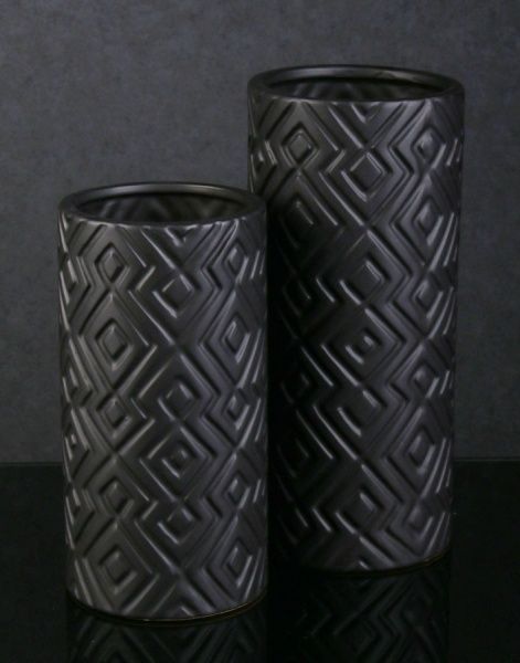 Ваза Rhombus 12х12х23 см черная