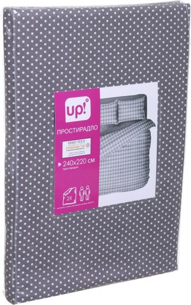 Простирадло Горошок 240x220 см сірий UP! (Underprice) 