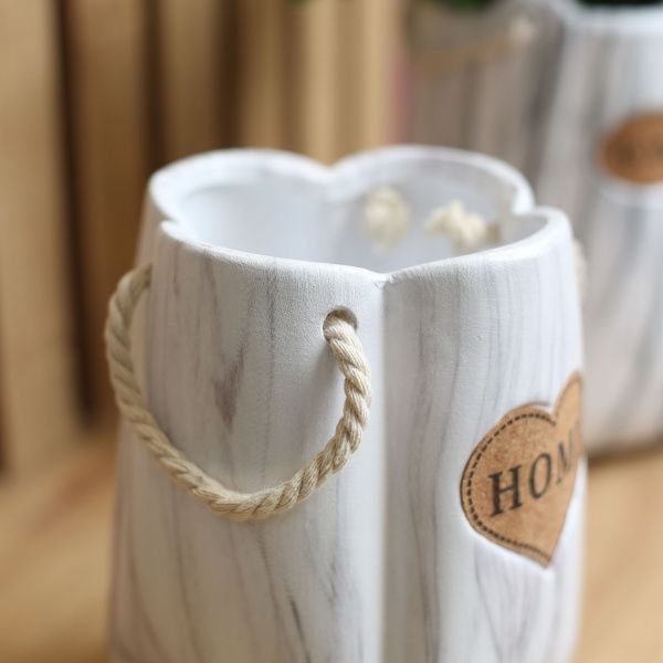 Кашпо керамічне Marble 14,5х14,5х20 см білий