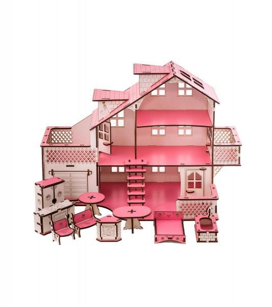 Кукольный домик Good Play 57х27х35 см с гаражом В 010