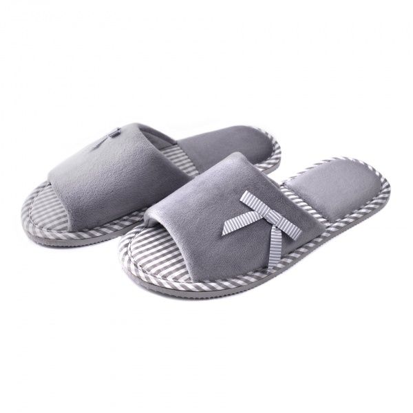 Капці домашні Twins HS-VL велюр/клітинка р. 38-39 сірий 