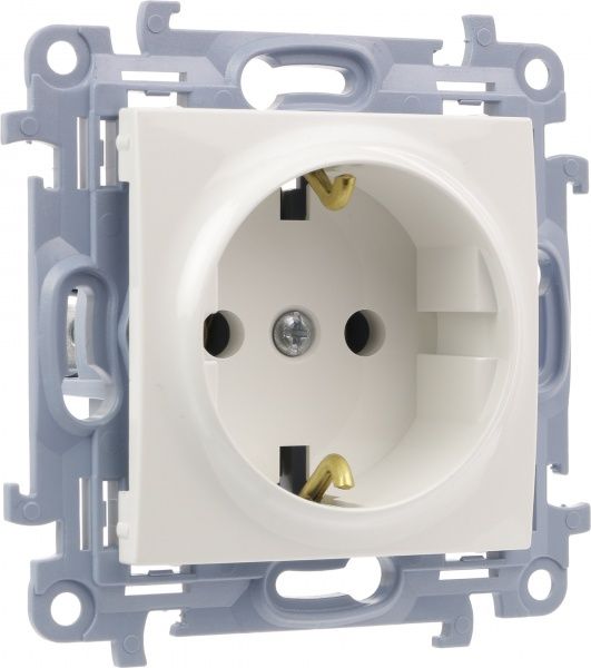 Розетка із заземленням Simon 10 без шторок білий CGSZ1.01/11
