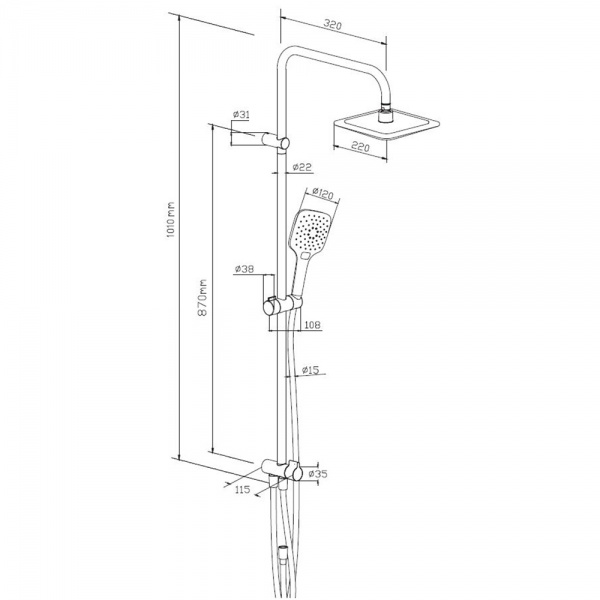Душевая система Damixa Origin Evo 978200300
